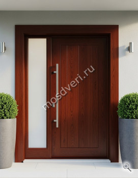 Современная входная дверь коричневая - купить от производителя Мосдвери Современная входная дверь коричневая