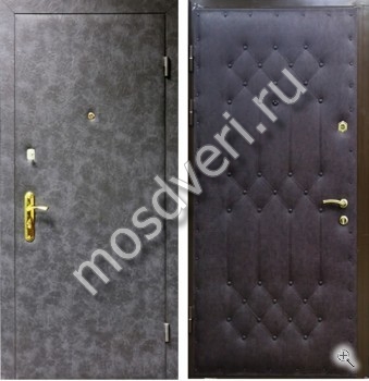 Металлическая дверь: Винилискожа + Винилискожа дутая №3 - купить от производителя Мосдвери Металлическая дверь: Винилискожа + Винилискожа дутая №3