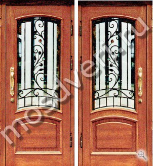 Эксклюзивная металлическая дверь с ковкой и стеклом - купить от производителя Мосдвери Эксклюзивная металлическая дверь с ковкой и стеклом
